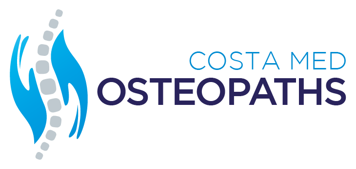 Costa Med Osteopaths logo with stylised spine and hands