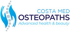 Costa Med Osteopaths logo with stylised spine and hands