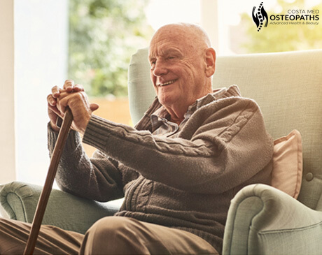 Elderly individuals managing arthritis and joint degeneration with osteopathic care at Costa Med