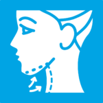 Outline of woman’s face with arrows showing lifting effect of HIFU facelift
