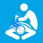 Icon of a therapist applying targeted TECAR+IONS Resonance Therapy to a smiling, relaxed patient