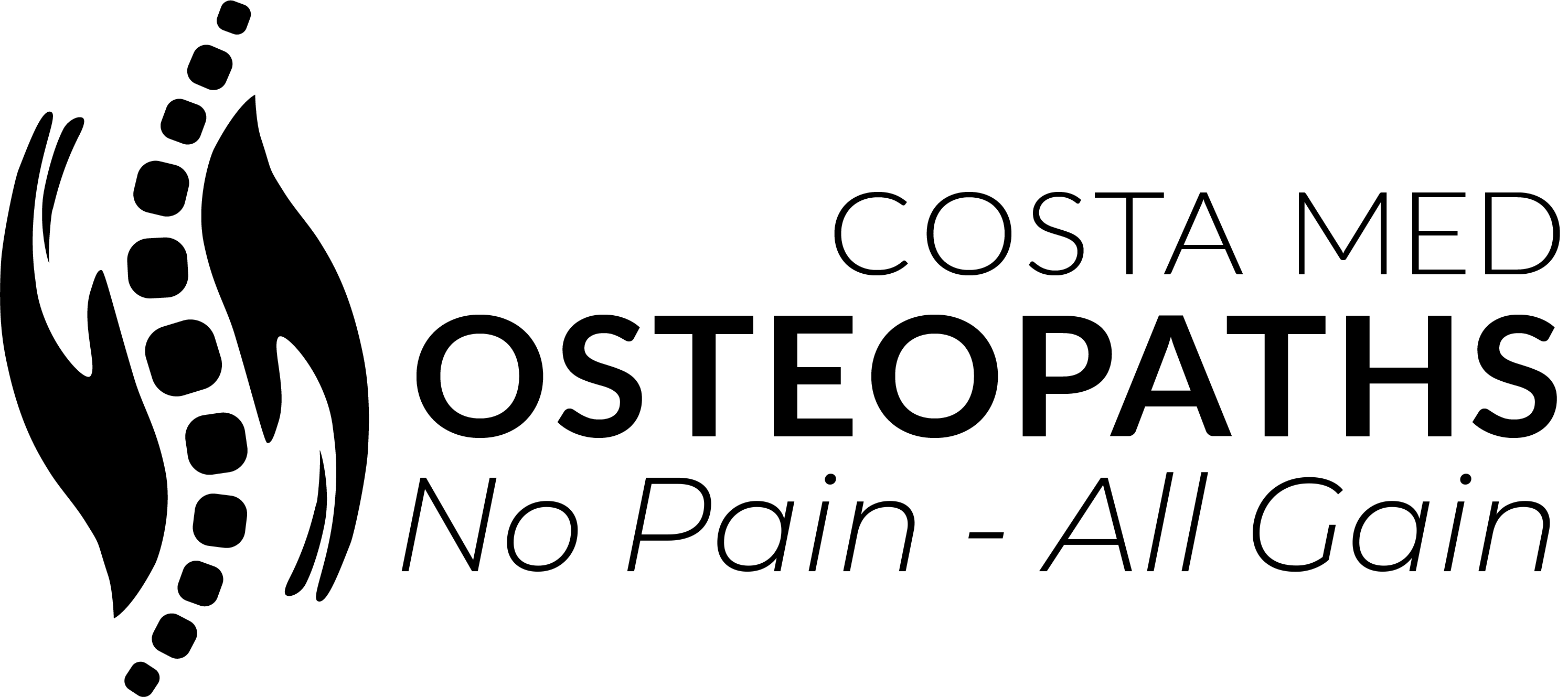 Costa Med Osteopaths logo with stylised spine and hands