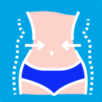 Illustration of a slimmer waistline after radiofrequency abdominal fat reduction treatment
