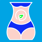 Stylised illustration of a toned waist with a green leaf symbolising natural, non-invasive fat reduction